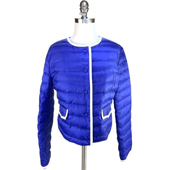 Marido Firenze | US 6 | Designer Goose Down Leather Trim Puffer Coat Jacket $590 - Picture 1 of 12